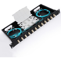 Box Om3-24P 12 Port Om3 Box Cables 24 Port Rack Mount 1 Ru Fiber Enclosure With Spool Om3 Multimode Lc-Upc Kit (Includes 1 Meter 24 Strand Lc-Upc Om3 Pigtail And12 Port Duplex Om3 Lgx Loaded Panel