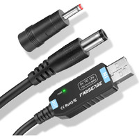Farsense Usb Dc 5V To 12V Step Up Power Cable(3Ft), Usb To Dc 12V Adapter With Dc Jack 5.5 X 2.5Mm(3.5 X 1.35Mm), Usb Boost Converter Supports Led Indicator