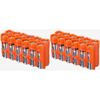 Storacell By Powerpax Aa Battery Storage Container - Holds 12 Batteries, Orange (2 Pack)