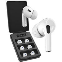 Foam Masters Memory Foam Ear Tips For Airpods Pro 1St & 2Nd Gen | 3 Pairs | New Version 4.0 - Black Magic | Comfortable | Secure | Better Noise Cancellation | Replacement Buds (Assorted S/M/L, White)