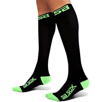 Sb Sox Compression Socks (20-30Mmhg) For Men & Women - Best Compression Socks For All Day Wear, Better Blood Flow, Swelling! (Small, Black/Green)
