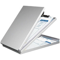 Sunnyclip Aluminum Clipboard With Storage(Memo Size), Recycled Metal Form Holder Binder Fits Paper Size Up To 5.66 X 9.5 Inches, A5 Size