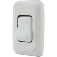 Single Spst On-Off Switch With Bezel, 12-Volt, For Rv, Trailer, Camper (White)