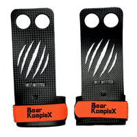 Bear Komplex 3 & 2 Hole Carbon Hand Grips For Gymnastics & Crossfit, Pull-Ups, Weight Lifting. Wods W, Wrist Straps. Comfort & Support-Hand Protection From Rips & Blisters. (Medium, 2-Hole)