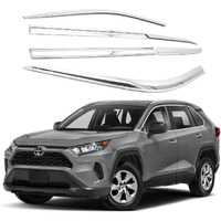 Autoclover Side Window Visor 6 Piece Set For Toyota Rav4 2019 2020 2021 2022 2023 (Chrome)
