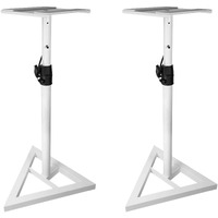 Rockville Pair Studio Monitor Speaker Stands W/Adjustable Height, White (Rvsm1