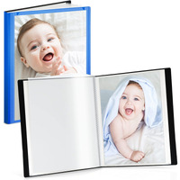 Cranbury Small Picture Book For 5X7 Photos - (Blue, 2 Pack), Art Portfolio Binder, Customizable Cover, 24 Pages Hold 48 Pictures, Art Presentation Folder For Kids Artwork, Mini 7 X 5 Photo Albums