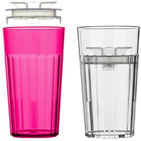 Reflo Smart Cup (Red & Clear 2-Pack) Open Training Cup, Toddler Cup, No Suction 6Oz, 360 Control-Flow, Usa Made Premium High-Impact Plastic