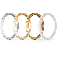 Thunderfit Thin And Stackable Silicone Rings For Women, Rubber Wedding Bands For Women Engagement Diamond Pattern 2.5Mm Wide 2Mm Thick - 1/4/6/8/16 Variety Multipack