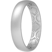 Thunderfit Women Breathable Eternity Pattern Silicone Wedding Rings Anniversary Bands 4Mm Wide 1.5Mm Thick - 1/2/3/4/5/6/7/8/9/10/12 Variety Multipack