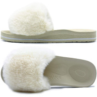 Coface Womens Slides Fuzzy House Slippers For Women Open Toe Fluff Slippers With Arch Support Plantar Fasciitis Orthotic Slippers Women House Shoes Indoor Size 10