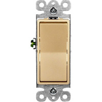 Enerlites Elite Series Decorator Rocker Light Switch, 15A 120V/277V, Gloss Finish, Single Pole, 3 Wire, Grounding Screw, Residential Grade, Ul Listed, 91150-Gd, Gold Color