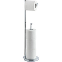 Sunnypoint Free Standing Bathroom Toilet Paper Holder Stand With Reserve, Reserve Area Has Enough Space For Jumbo Roll (Chrome)