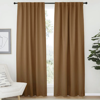 Nicetown Blackout Curtain Panels Window Draperies - (Gold Brown Color) 52X84 Inch, 2 Pieces, Insulating Room Darkening Blackout Drapes For Bedroom