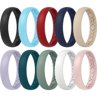 Thunderfit Women Breathable Eternity Pattern Silicone Wedding Rings Anniversary Bands 4Mm Wide 1.5Mm Thick - 1/2/3/4/5/6/7/8/9/10/12 Variety Multipack