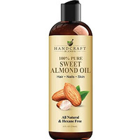 Handcraft Blends Sweet Almond Oil - 8 Fl Oz - 100% Pure And Natural - Premium Grade Carrier Oil For Skin And Hair - Hair And Body - Massage - Hexane-Free