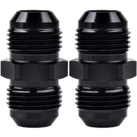 Evil Energy 10An Male To Male Flare Coupler Union Straight Fuel Hose Adapter Fitting Black 2Pcs