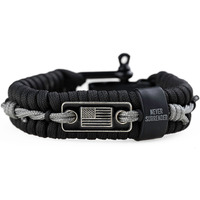 Hero Company Never Surrender Barbed Wire Paracord Bracelet - Tactical Survival Bracelet For Men With Bronze Usa Flag - Helps Pair Military Veterans With A Companion Dog