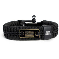 Hero Company Never Forgotten Paracord Bracelet - Tactical Survival Bracelet For Men With Bronze Usa Flag - Helps Pair Military Veterans With A Companion Dog