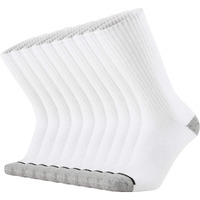 Onke Men's Cotton Work Boot Heavy Cushion Crew Socks, L /10-13, White (10 Pack)