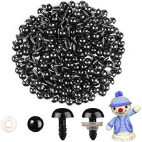 Mucunnia 200Pcs 12Mm Safety Eyes For Amigurumi With Washers Plastic Black Safety Eyes For Crochet Craft Safety Eyes For Diy Halloween Decorations Crochet Stuffed Animals Crafting