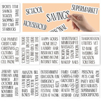 100 Cash Envelope Sticker Labels - Black Vinyl Decals For Finance Planner, Budget Stickers For Cash Envelope System Wallet & A6 Binder, Clear Labels Money Sticker For Budget Envelopes Coupon Organizer
