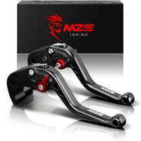 Mzs Black Motorcycle Brake Clutch Levers Adjustable Short Compatible With Vfr800 1998-2001 / Cbr1100Xx 1997-2007 / St1300 St1300A 2003-2007