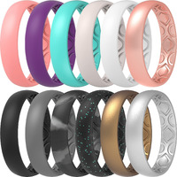 Thunderfit Women Breathable Eternity Pattern Silicone Wedding Rings Anniversary Bands 4Mm Wide 1.5Mm Thick - 1/2/3/4/5/6/7/8/9/10/12 Variety Multipack