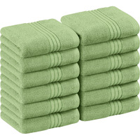 Utopia Towels (12 Pack Luxury Wash Cloths Set (12 X 12 Inches) 600 Gsm 100% Cotton Ring Spun, Highly Absorbent And Soft Feel Washcloths For Bathroom, Spa, Gym, And Face Towel (Sage Green)