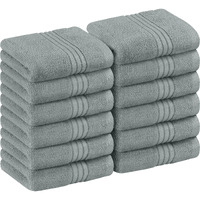 Utopia Towels 12 Pack Premium Wash Cloths Set (12 X 12 Inches) 100% Cotton Ring Spun, Highly Absorbent And Soft Feel Washcloths For Bathroom, Spa, Gym, And Face Towel (Cool Grey)