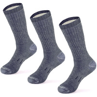Meriwool Merino Wool Hiking Socks For Men And Women - 3 Pairs Midweight Cushioned Thermal Socks - Warm And Breathable