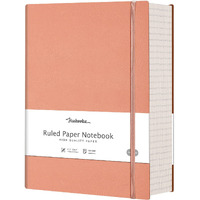 Hiukooka College Ruled Lined Journal Notebook- 320 Pages A4 Softcover Large Journal, 8.5A11, 100Gsm Thick Paper, Leather Journal For Writing Office School Business, Inner Pocket - Pink