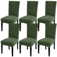 Fuloon 6 Pack Super Fit Stretch Removable Washable Short Dining Chair Protector Cover Seat Slipcover For Hotel, Dining Room, Ceremony, Banquet Wedding Party