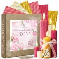 Beeswax Candle Making Kit For Adults - Peony All-In-1 Candle Making Kit For Beginners A Grade Natural Beeswax Sheets For Candle Making Diy Crafts For Adults Women Kit Candle Maker Kit Adult Craft Kits