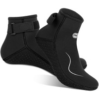 Gimilife Neoprene Socks 3Mm Water Socks For Women Men, Waterproof Diving Wetsuit Socks Sand Socks For Beach Volleyball Snorkeling Surfing Kayaking Swimming Water Sports (Low Cut/Black-Black, S)