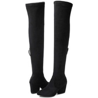 N.N.G Women Over The Knee Boots Black Size 8.5 Winter Suede Long Block Thigh High Otk Best Comfort Above Knee Designer Ladies Pointed Toe