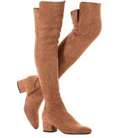 N.N.G Women Over The Knee Boots Brown Size 9 Thigh High Winter Suede Block Low Heel 2Inch Chunky Pointed Toe Above Knee Boots