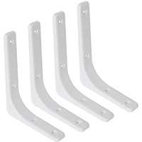 Sayayo Metal Shelf Brackets, 8 X 6 Inch Heavy Duty L Angle Brackets Shelf Hardware Decorative Wall Hanging Supports For Floating Storage Shelf, 4 Pcs Bright White