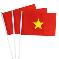 Vietnam Flag Vietnamese Hand Held Small Mini Stick Flags Decorations International Country World Flags For Party Olympics Festival Parades Parties Decor (20 Pack) (Vietnam)