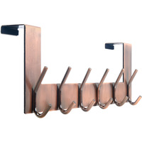 Webi Over The Door Hooks For Hanging,Door Hanger:Over The Door Towel Rack,Over Door Coat Rack Door Coat Hanger,6 Hooks For Hanging Towels,Clothes,Hats,Behind Back Of Bathroom,Antique Copper
