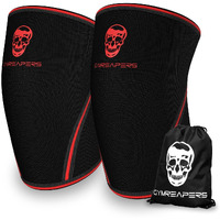Knee Sleeves (1 Pair) With Gym Bag - Ipf Approved - Knee Sleeve & Compression Brace For Squats, Fitness, Weightlifting, And Powerlifting - Gymreapers 7Mm Sleeve Pair - For Men & Women - 1 Year Warranty (X-Large)