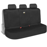 Cata Flexfit Seat Cover For Cars Trucks Suv, Zipper Split Rear Bench Protector With Durable Canvas Material, Interior Cover In Black