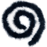 Happy Feather 2 Yards 20G Fluffy Marabou Feather Boa For Diy Craft Sewing Trim Home Wedding Party Decoration-Black