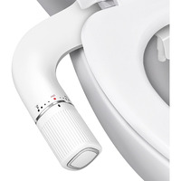 Bigcow Ultra-Slim Bidet Attachment For Toilet - Dual Nozzle (Frontal & Rear Wash) With Adjustable Cold Water Pressure And Stainless Steel Inlet - Hygienic Solution For Fresh Cleanliness