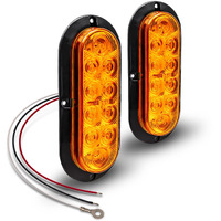 2Pc 6 Inch Amber Oval Led Trailer Tail Light Kit Dot Fmvss 108] Sae I6P] Surface-Mount] Ip67 Waterproof] Park & Turn Signal] Marine Trailer Lights For Boat Trailer Rv Trucks