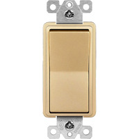 Enerlites 4-Way Decorator Light Switch, Four Way Paddle Rocker Switch, Gloss Finish, Ground Wire Lead Attached, Residential/Commercial Grade, 15A 120V/277V, Ul Listed, 94150-Gd, Gold