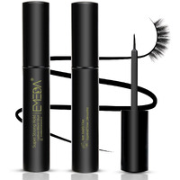 Emeda 2 Pcs Latex Free Eyelash Glue Waterproof Black Lashes Glue Super Strong Hold False Eyelash Glue Best Strip Eyelash Adhesive(Black 5Ml+5Ml)