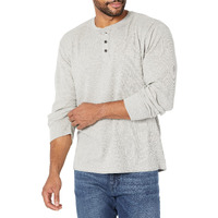 Wrangler Authentics Men's Long Sleeve Waffle Henley, Light Heather Gray, X-Large