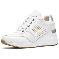 Cestfini White High Wedge Sneakers For Women Wedge Tennis Shoes Non-Slip Women Fashion Sneakers W145-Rtw17-White-9