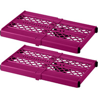 Lockermate Adjust-A-Shelf Locker Shelf, Extends To Fit Your Locker, Easy To Use, Perfect For School, Office, Gym, Pink, 2-Pack